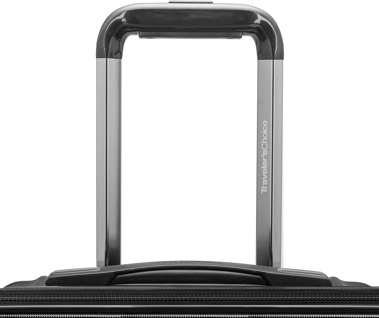 Traveler's Choice Archer Polycarbonate Hardside Spinner Luggage Set, Tie Down Straps, Black, Checked 25-Inch