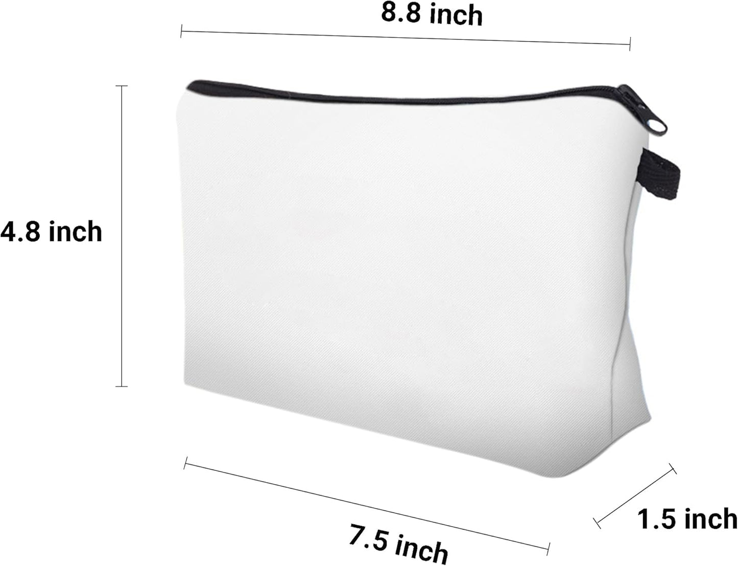 Cute Travel Makeup Bag Cosmetic Bag Small Pouch Gift for Women (Plain White)