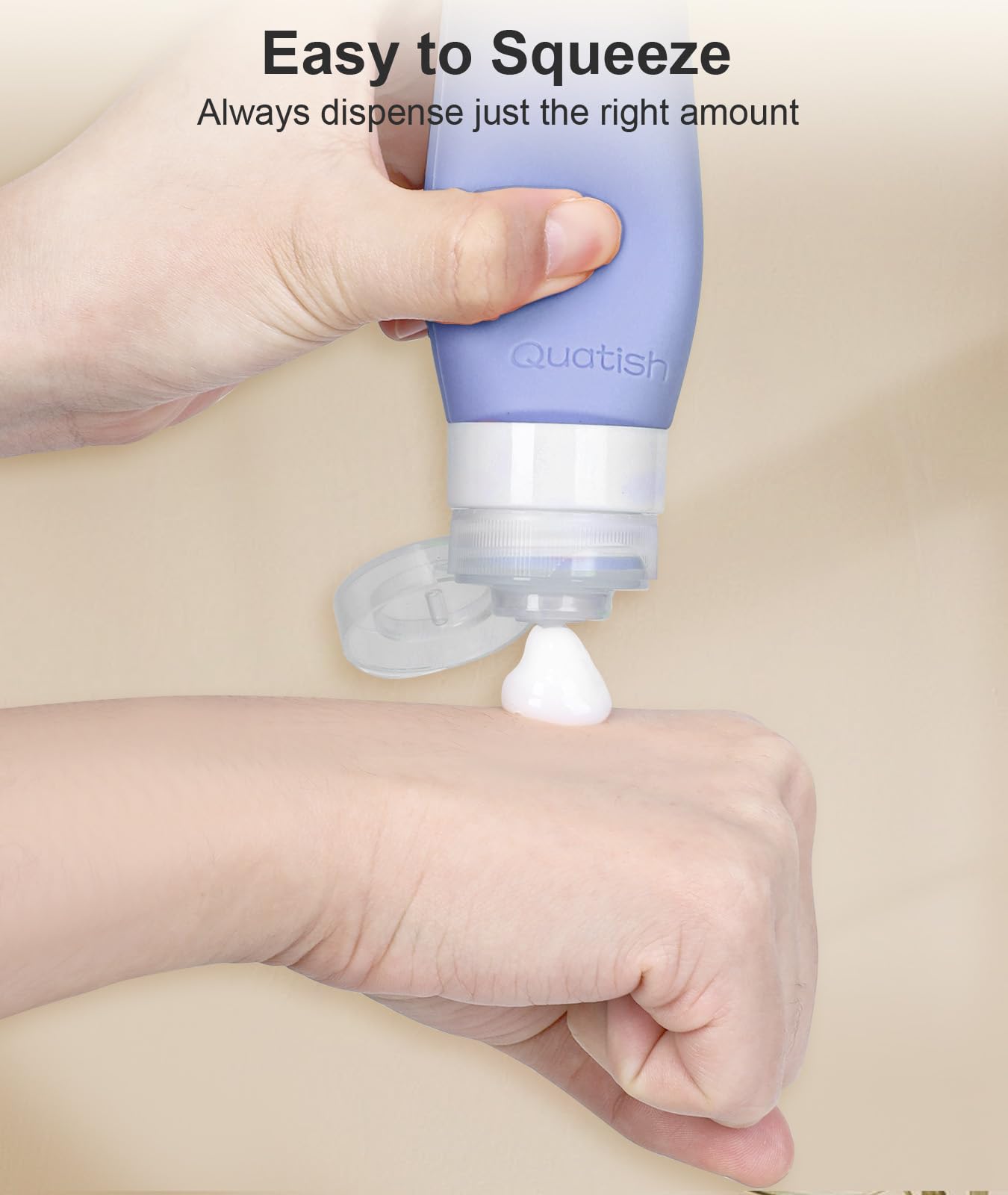 Quatish Travel Bottles for Toiletries 6 Pack, Original Patented Leakproof 3 oz Tsa Approved Travel