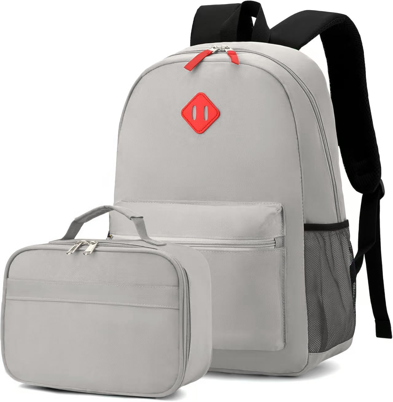 Preschool Backpack Kindergarten Toddler School Backpacks Primary School Backpack for Boys and Girls with Chest Buckle (Set Light Grey, Large-17 H)