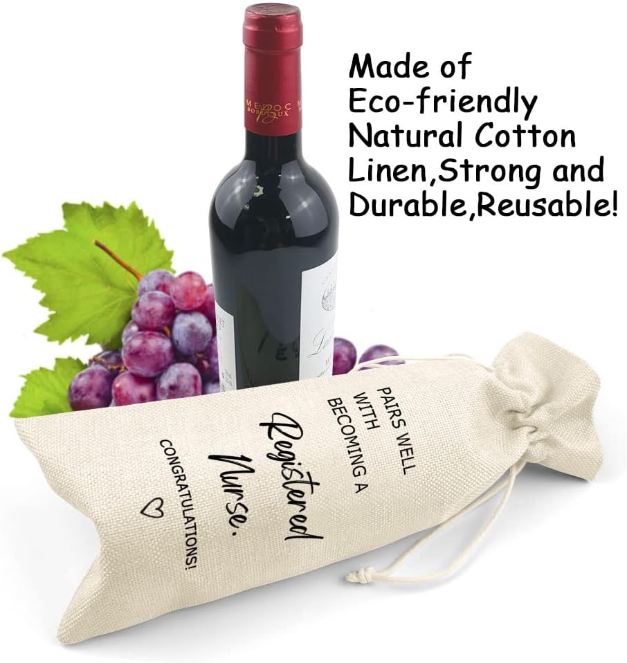 LANBAIHE Registered Nurse Wine Bag, Nursing School Gift, Gifts for Registered Nurse, RN Graduation, Nurse Week Gift