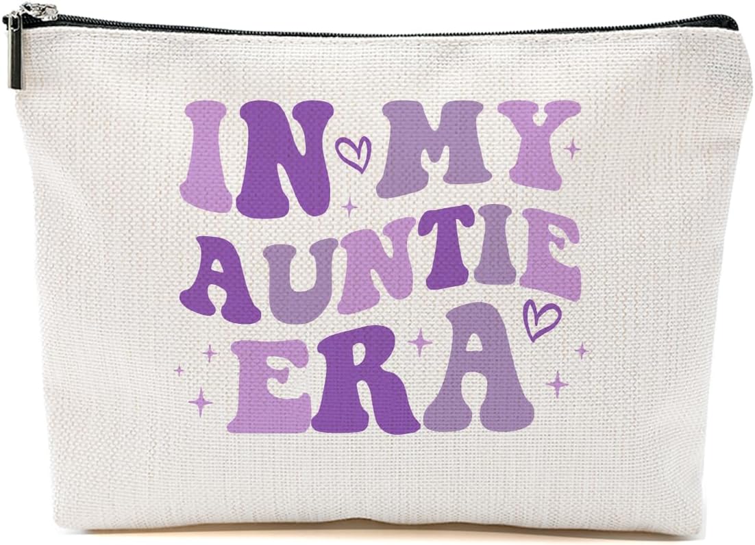 Aunt Gifts Makeup Bag Auntie Gift Ideas Cosmetic Bag, Auntie Gifts from Nephew Niece Christmas Birthday, Gift for Aunt Accessories Travel Toiletry Zipper Bags, Organizer, Cosmetic Pouch