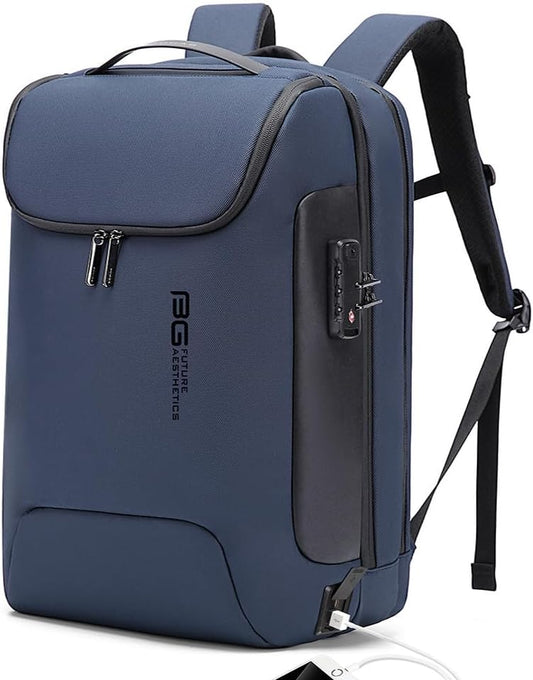 BANGE Mens Business Backpack for Work, Computer Backpacks for Laptops for 17.3 Inch, Men's Backpack with Lock Anti Theft, Backpack for Traveling with USB charging Port