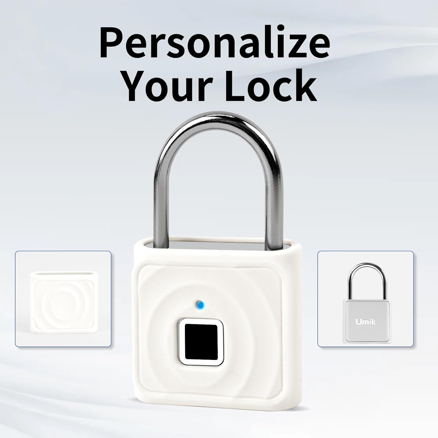 UMIKSMART Biometric Smart Lock, Keyless Fingerprint Padlock with USB Charging, Smart Lock Gift for