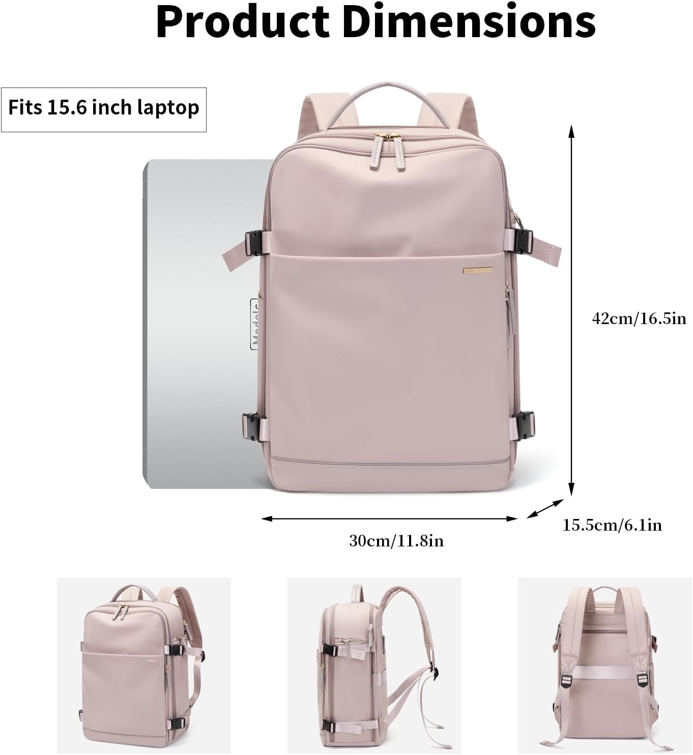 GOLF SUPAGS Laptop Backpack with Separate Laptop Compartment Fits 15.6 Inch Notebook Large Capacity Computer Bag for Women Work Travel College Backpacks (Pink)