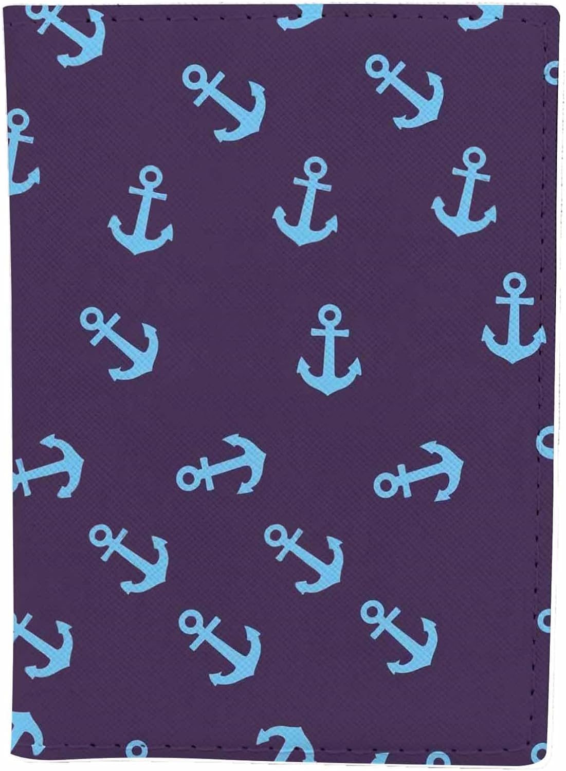 Anchor Passport Holder for Travel Nautical Boat Hook Marine Navy Sailing PU Leather Passport Cover Wallet Cute Passport Card Holder for Women and Men