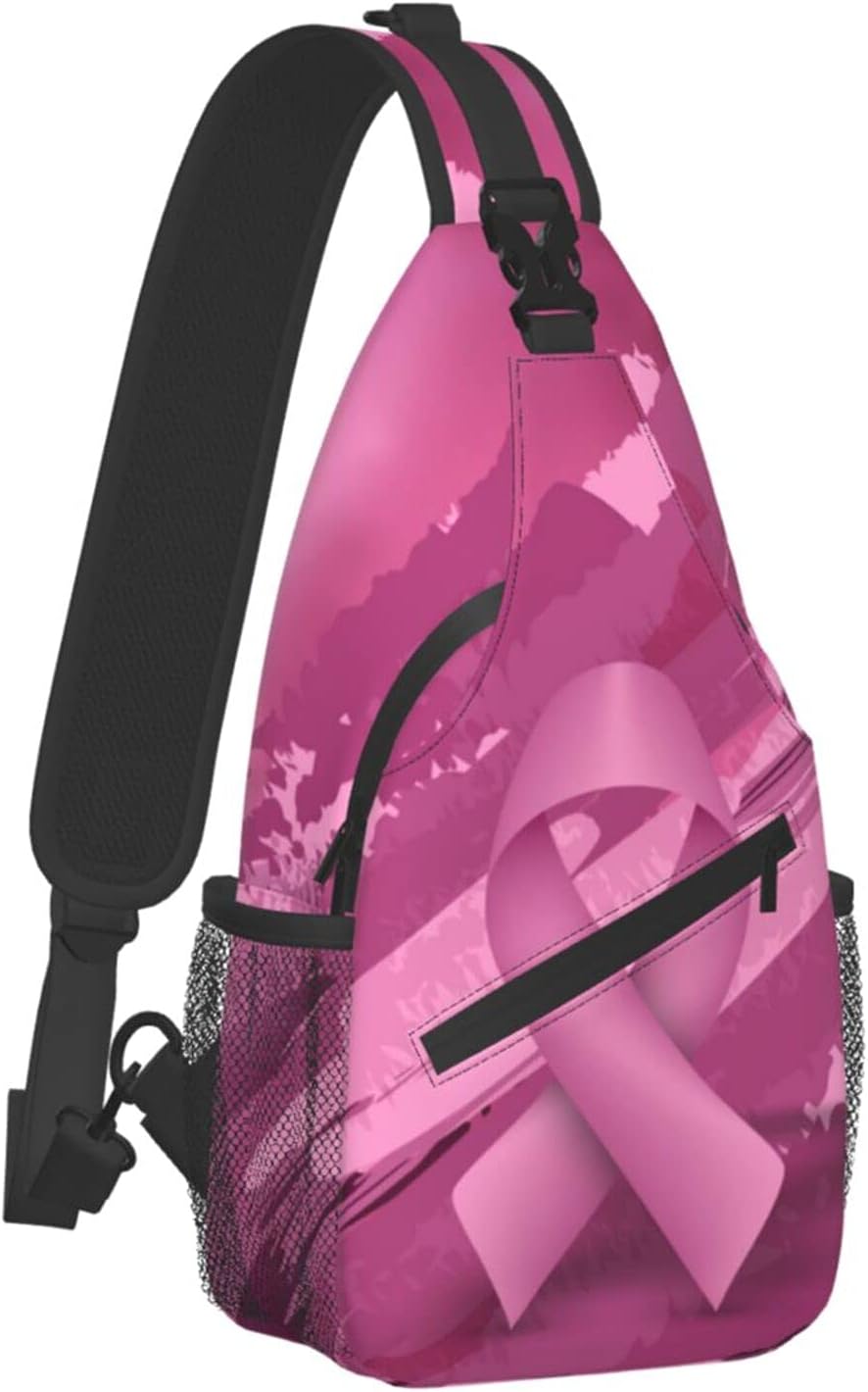Breast Cancer Crossbody Bags For Women Men Chest Shoulde Hiking Travel Accessories Daypacks
