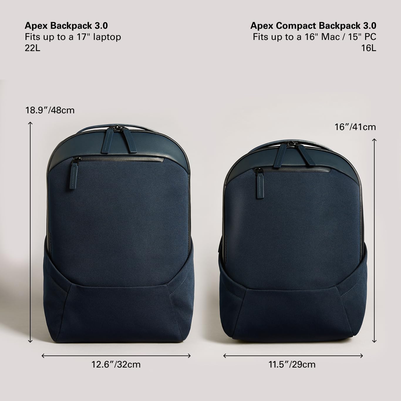 Troubadour Apex 3.0-22L Premium Laptop Backpack - Ergonomic & Water Resistant - Designed for Work and Travel - Navy