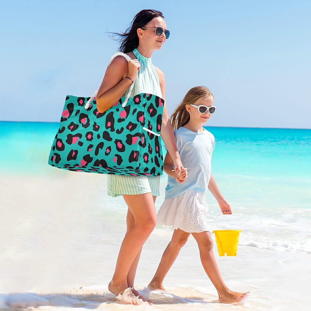 senya Large Beach Shoulder Bags Canvas Tote Water Resistant for Gym Travel Daily