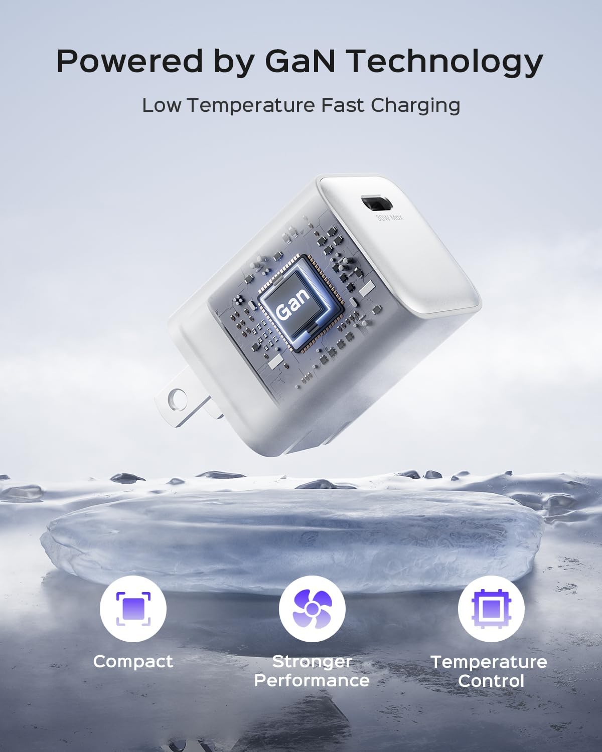 30W Compact Wall Charger, USB C Charger Block with GaN III Tech, PD3.0 PPS QC4.0 Fast Foldable Power Adapter for iPhone 16 15, Galaxy, Pixel, iPad, AirPods,MacBook Air