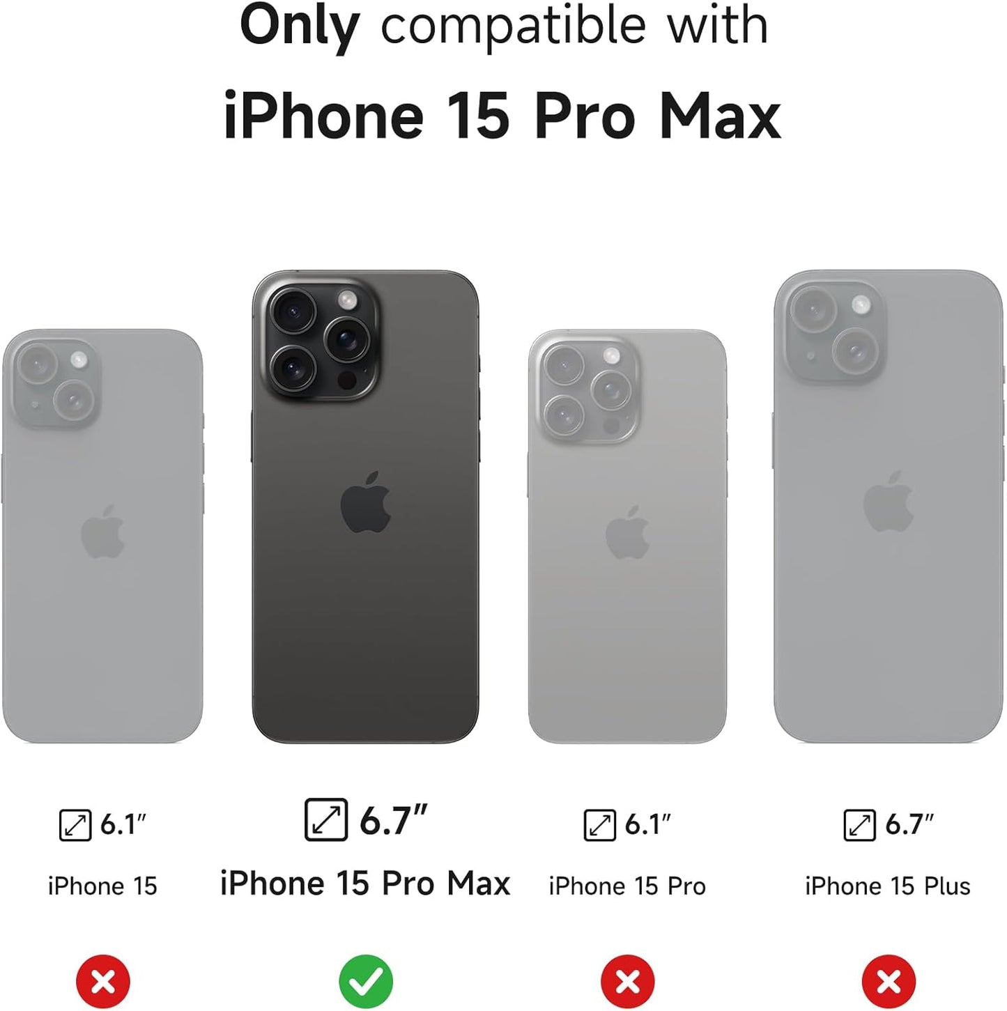 SURITCH for iPhone 15 Pro Max Case with Magnetic Camera Slide Cover and Adjustable Kickstand, Compatible with MagSafe, Shockproof Bumper Case Slim Protective Cover 6.7 Inch, Black