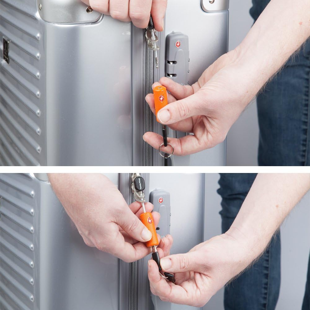 4 Pack TSA Approved Luggage Locks with Keys for Travel – Flexible Ultra Secure Mini Key Padlock & Metal Zinc Alloy Material – Orange