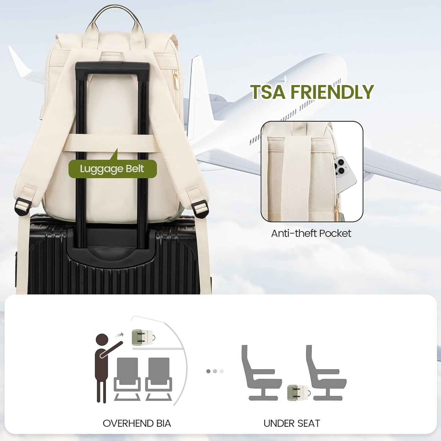 LOVEVOOK Travel Laptop Backpack Purse for Women Fashion Vintage Computer Backpack 15.6 Inch Large Teacher Nurse Backpack Casual Daypack for Business Work College