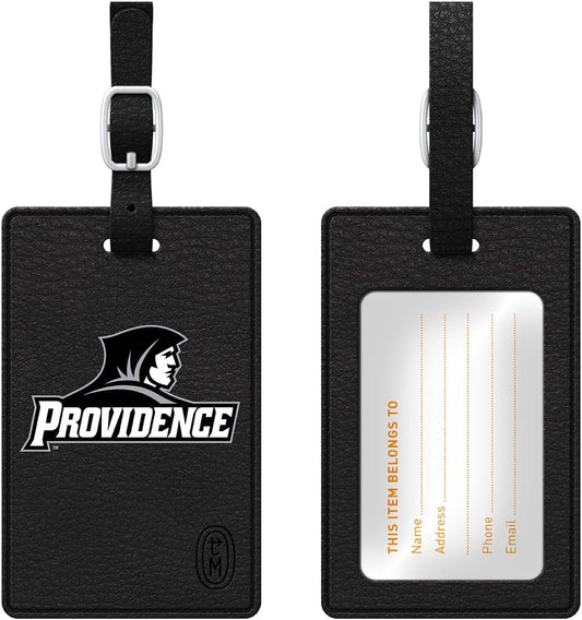 OTM Essentials Providence College Faux Leather Luggage Tag, Durable Travel Accessories with Adjustable Strap and ID Card, Classic