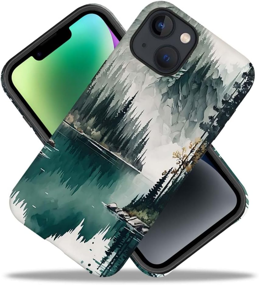 SEized Case Compatible with for iPhone 14 Plus,Mountain Forest Landscape Phone Case for Girl Women Boy Men,Durable Protection Case for iPhone 14 Plus