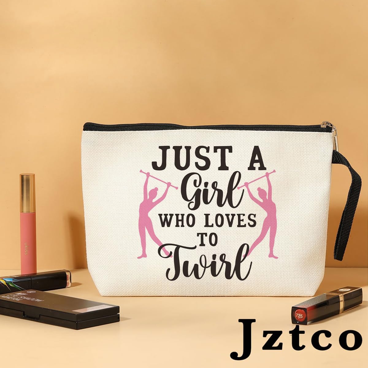 Baton Twirling Gift Cosmetic Bag Baton Gifts Twirling Toiletry Bag Graduation Funny Makeup Bag Gymnastic Gifts Birthday Gifts for Women Teens Girls Girlfriend Twirler Gymnast Twirling Lover Sister