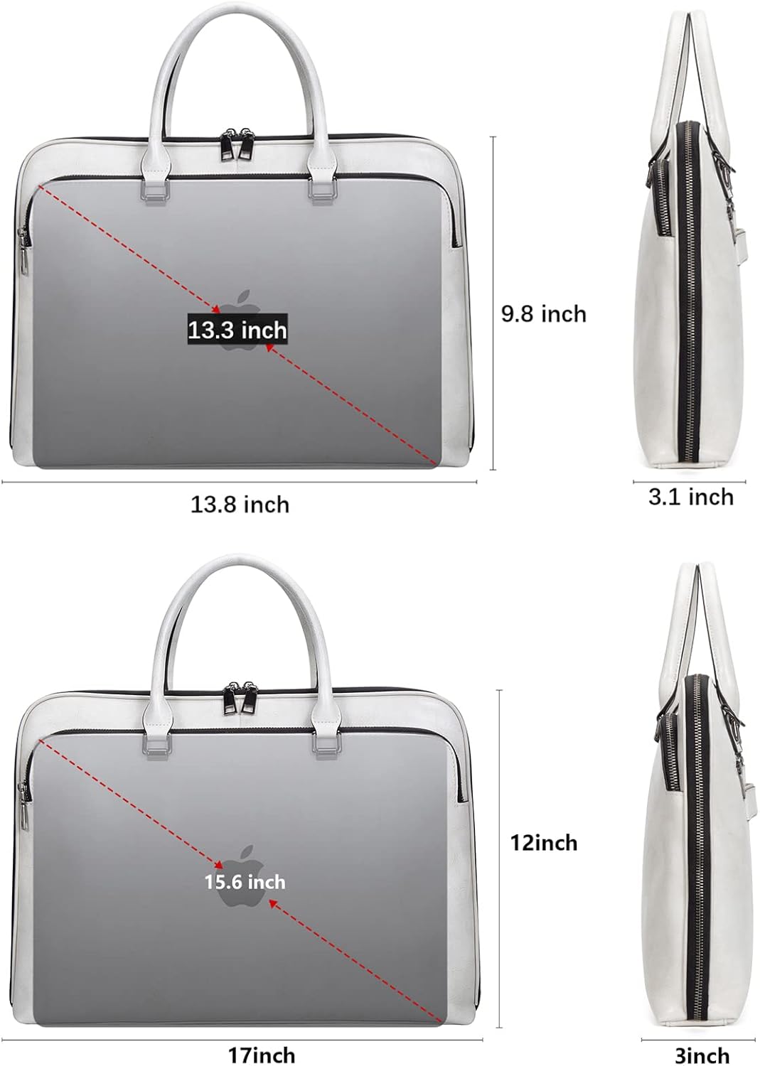 Blofinche Laptop Messenger shoulder bag: Genuine Leather work Briefcase 13.3 15.6 inch designer handbag
