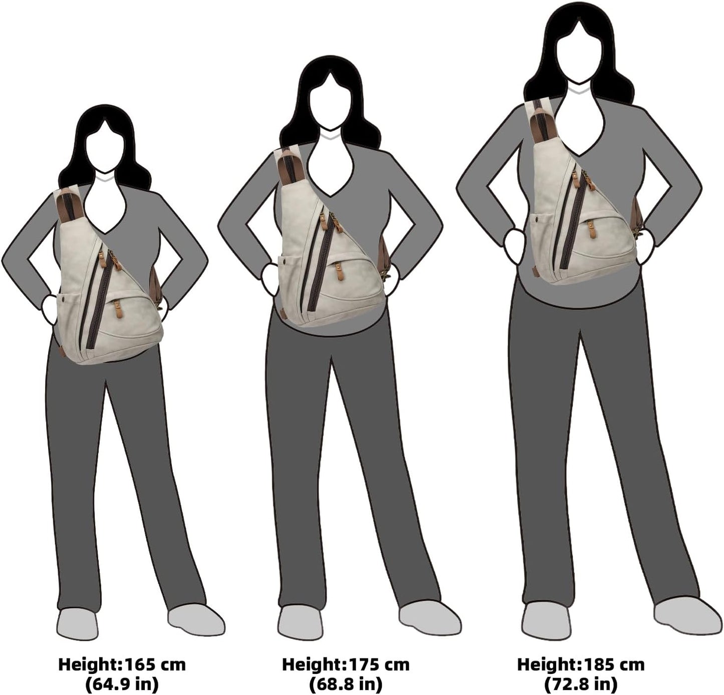 KL928 PU Leather Sling Bag - Small Crossbody Backpack Shoulder Casual Daypack Rucksack for Men Women