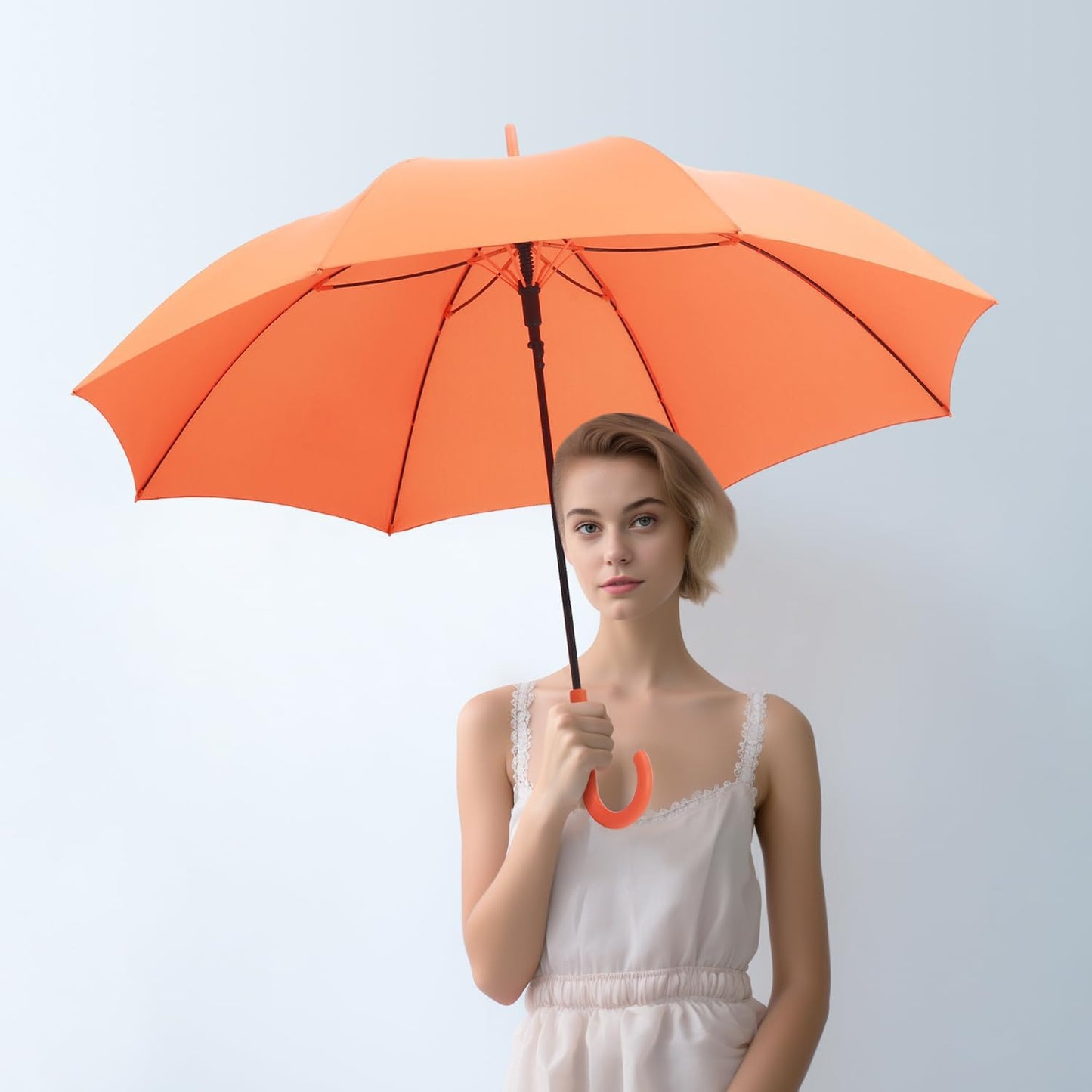 RUMBRELLA UV Stick Umbrella Auto Open UPF 50+ with J Hook Handle 51IN