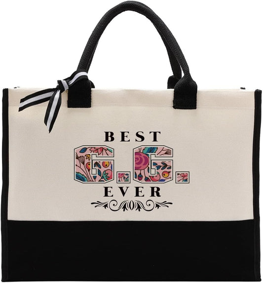 Cotton Canvas Tote Bag for Women - Perfect Gifting Option for G.G. or Beach Lovers - Best Travel Bag Gift for Mother's Day