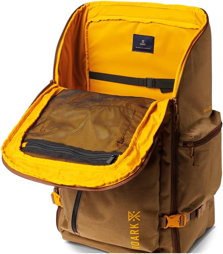 Roark 5 Day Mule 55L Backpack, Multi-Day Travel Pack with Laptop Storage, Dark Khaki
