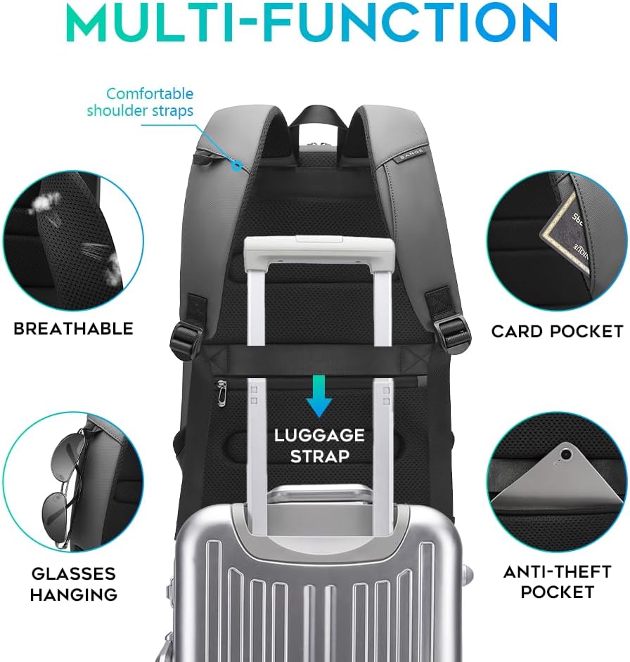 Business Laptop Backpack for Men,Women，15.6 Inch Water Resistant Travel smart Laptop Backpack Carry On Backpack with USB Charging Port，Large Business Work Durable Computer Bag