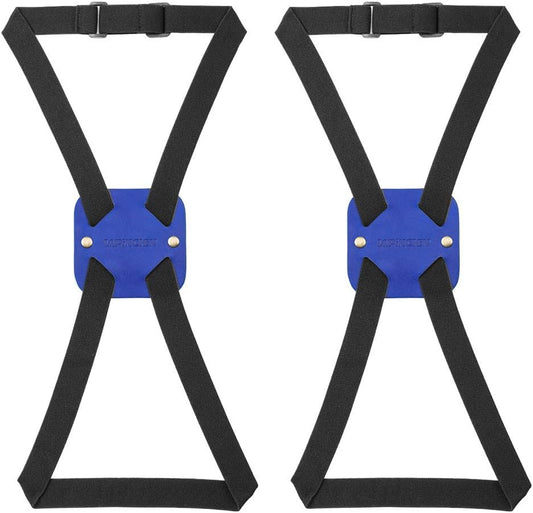 Adjustable Luggage Straps for Suitcases Add a Bag High Elastic Travel Bag Bungees Connecting Carry On Bag TSA Approved (2 Pack Blue)