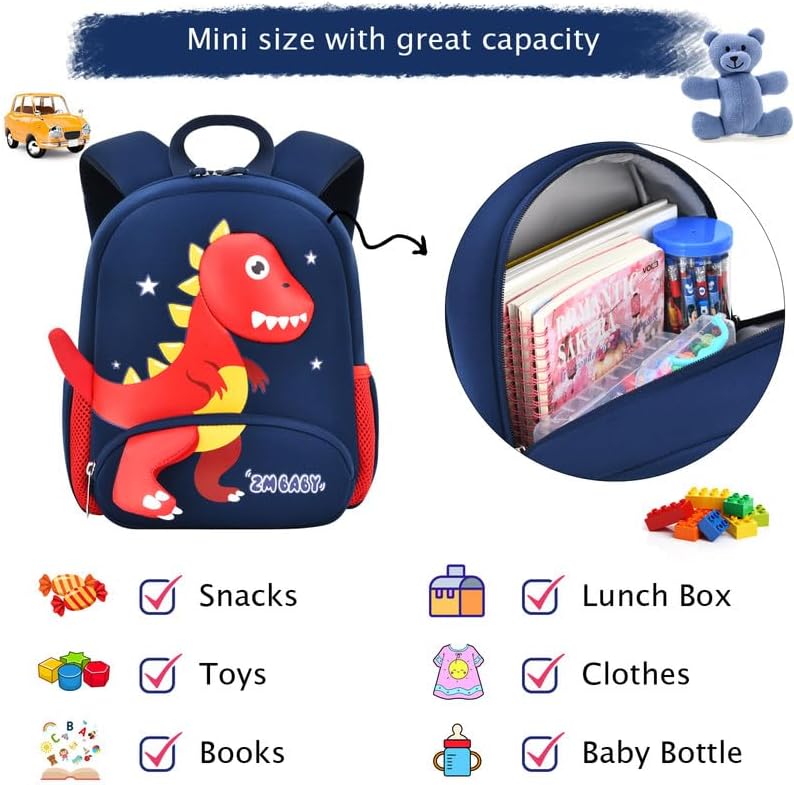 Padgene Toddler Backpacks Kids Preschool Backpack Waterproof Neoprene Animal Schoolbag Lunch