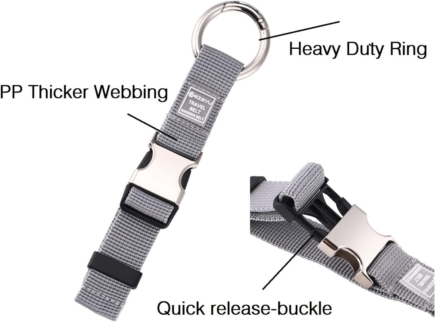 3PCS Heavy Duty Add a Bag Luggage Straps Jacket Gripper 3PCS Luggage Tag Suitcase TravelTags with Name ID Card,Carry-on Luggage Belt Baggage Suitcase Straps Belts Travel Accessories(Grey)