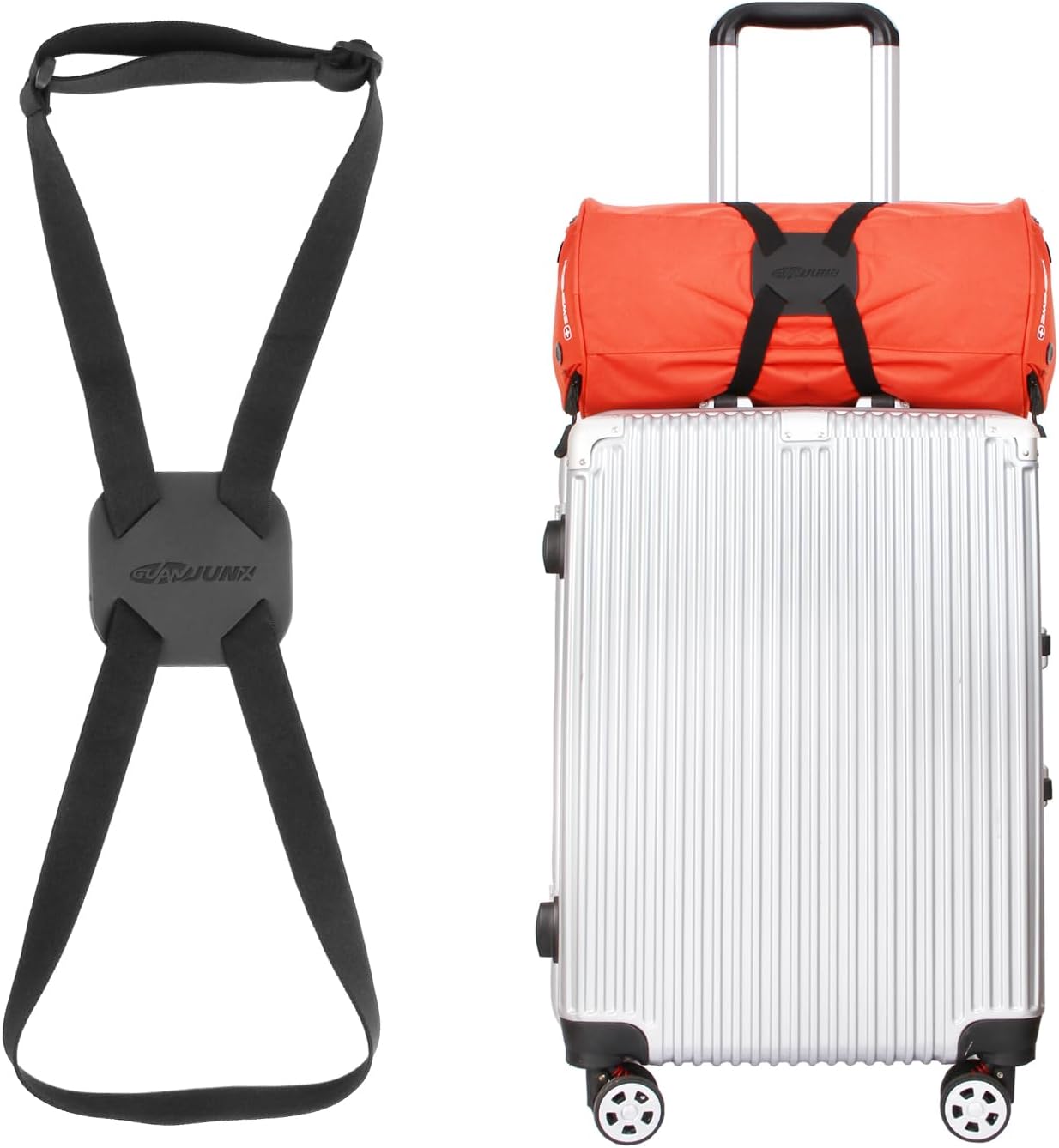 Luggage Straps Bag Bungees for Add a Bag Easy to Travel Suitcase Elastic Strap Belt (Black) …