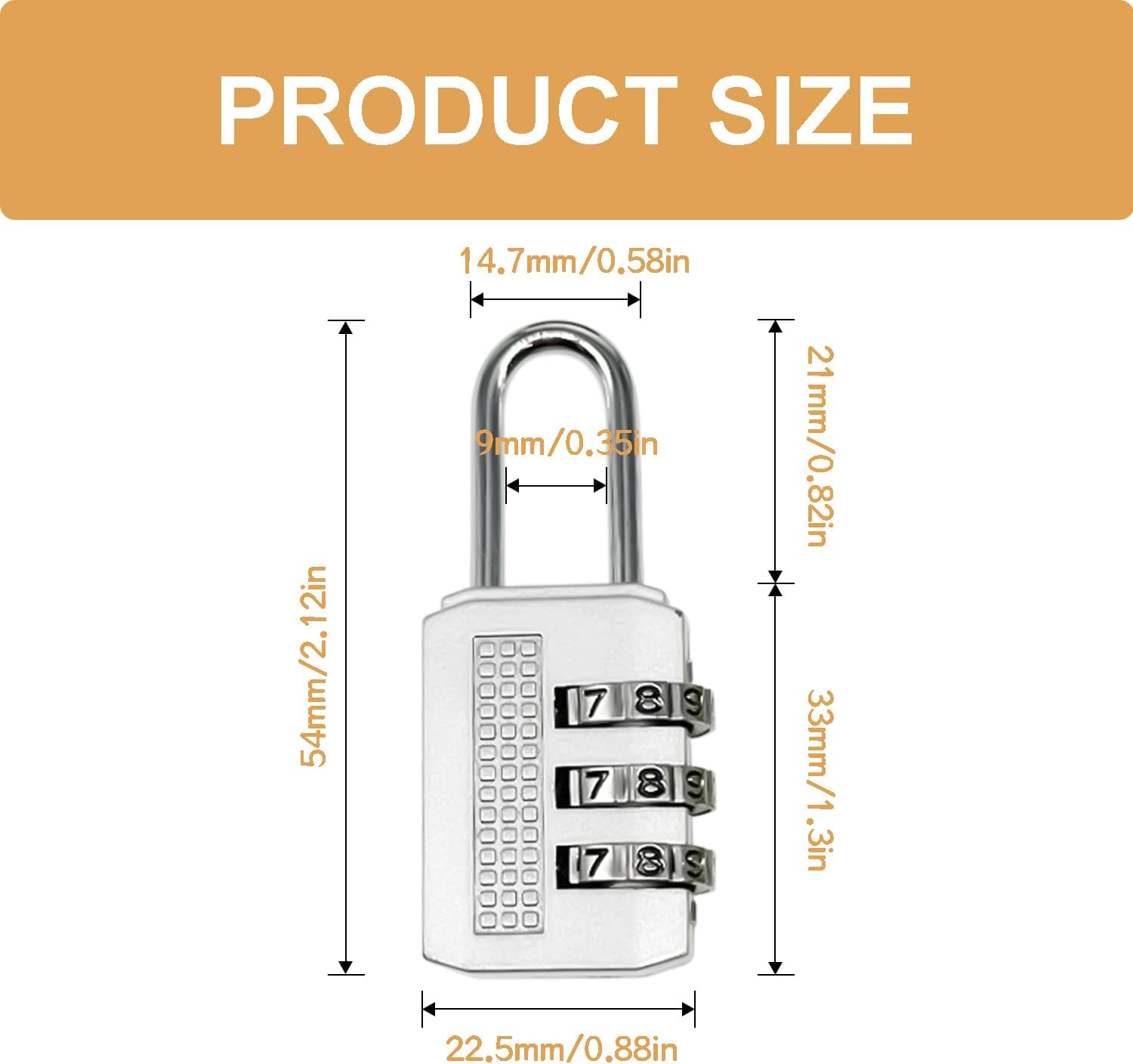 6 Pack Locks for Luggage, 3 Digit Combination Padlocks Luggage Locks in 6 Colors Suitcase Travel