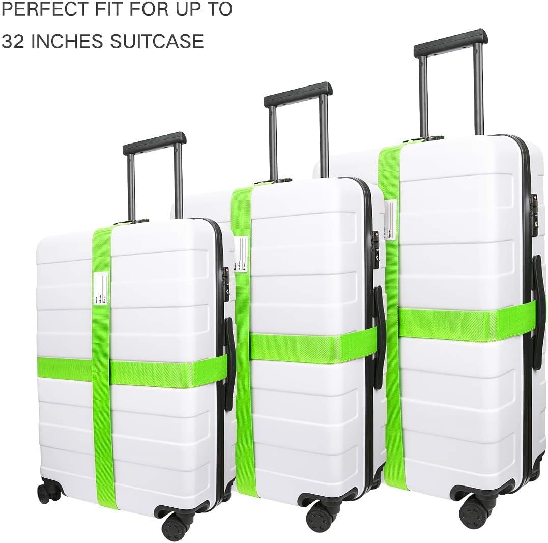 Luxebell Luggage Straps Suitcase Belt Travel Accessories Heavy Duty Strap 4-Pack 6.56ft