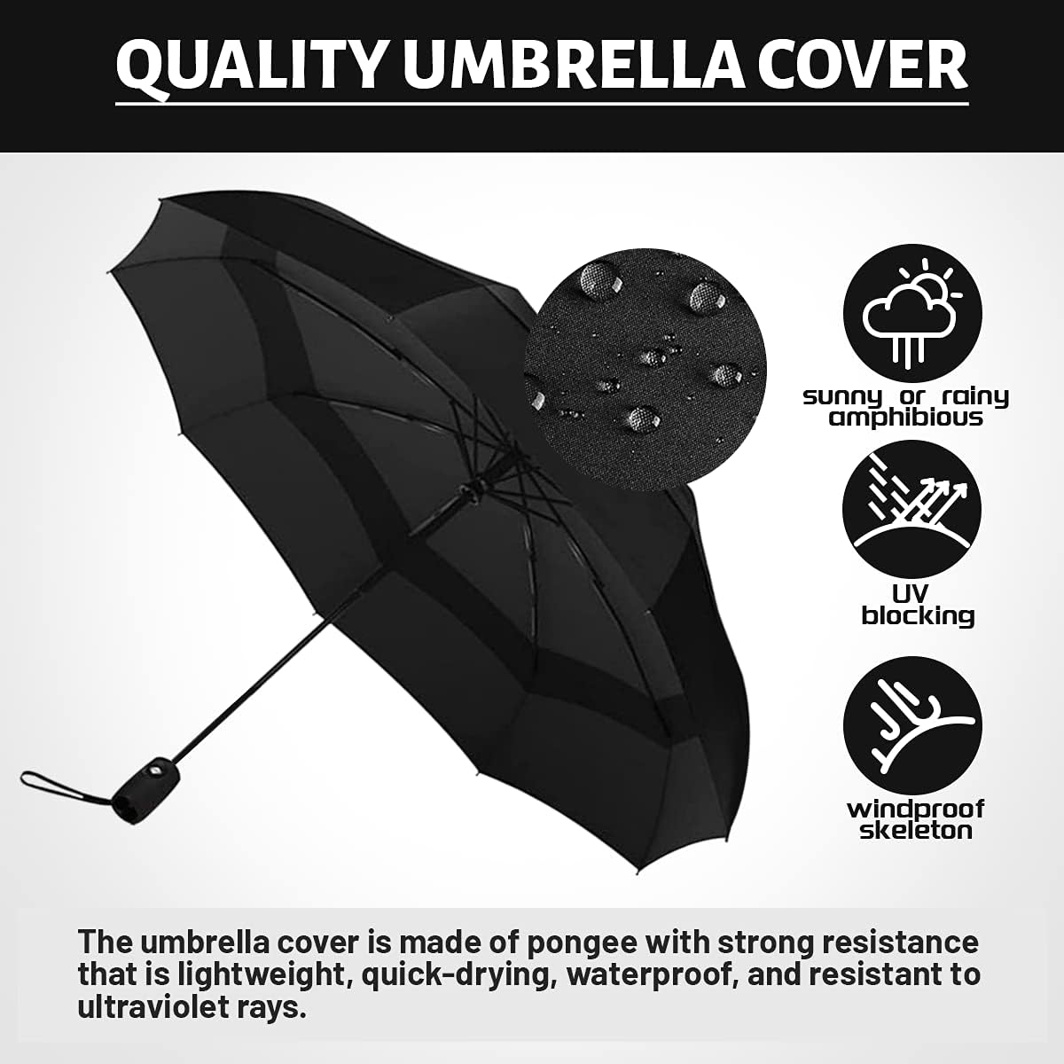 LLanxiry Compact Travel Umbrella, Windproof UV Protection Mini Folding Umbrellas for Rain Small Portable Umbrella for Travel Outdoor Use