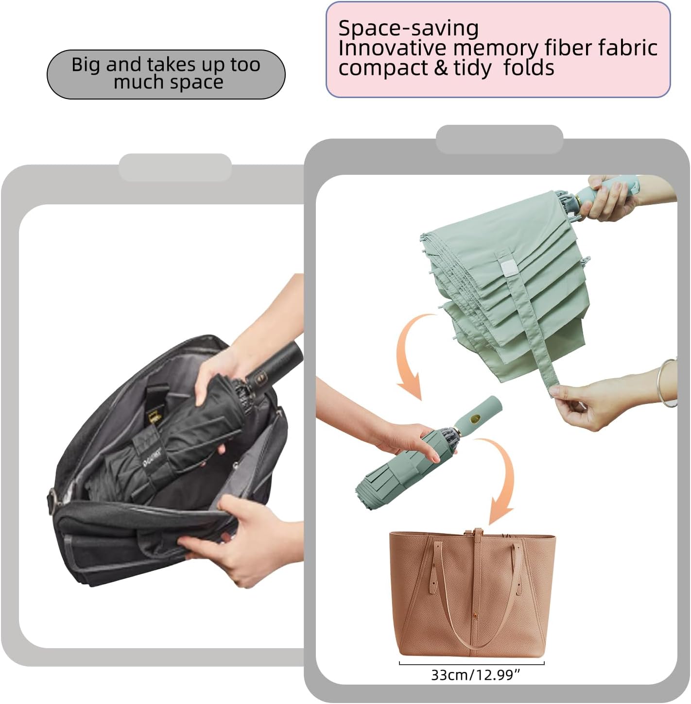 Windproof Inverted Umbrella for Travel, Comapct &Light, Easy Folding&Anti-rebound Rods, Automatic Reverse Umbrellas for Rain, Commute, Daily Use