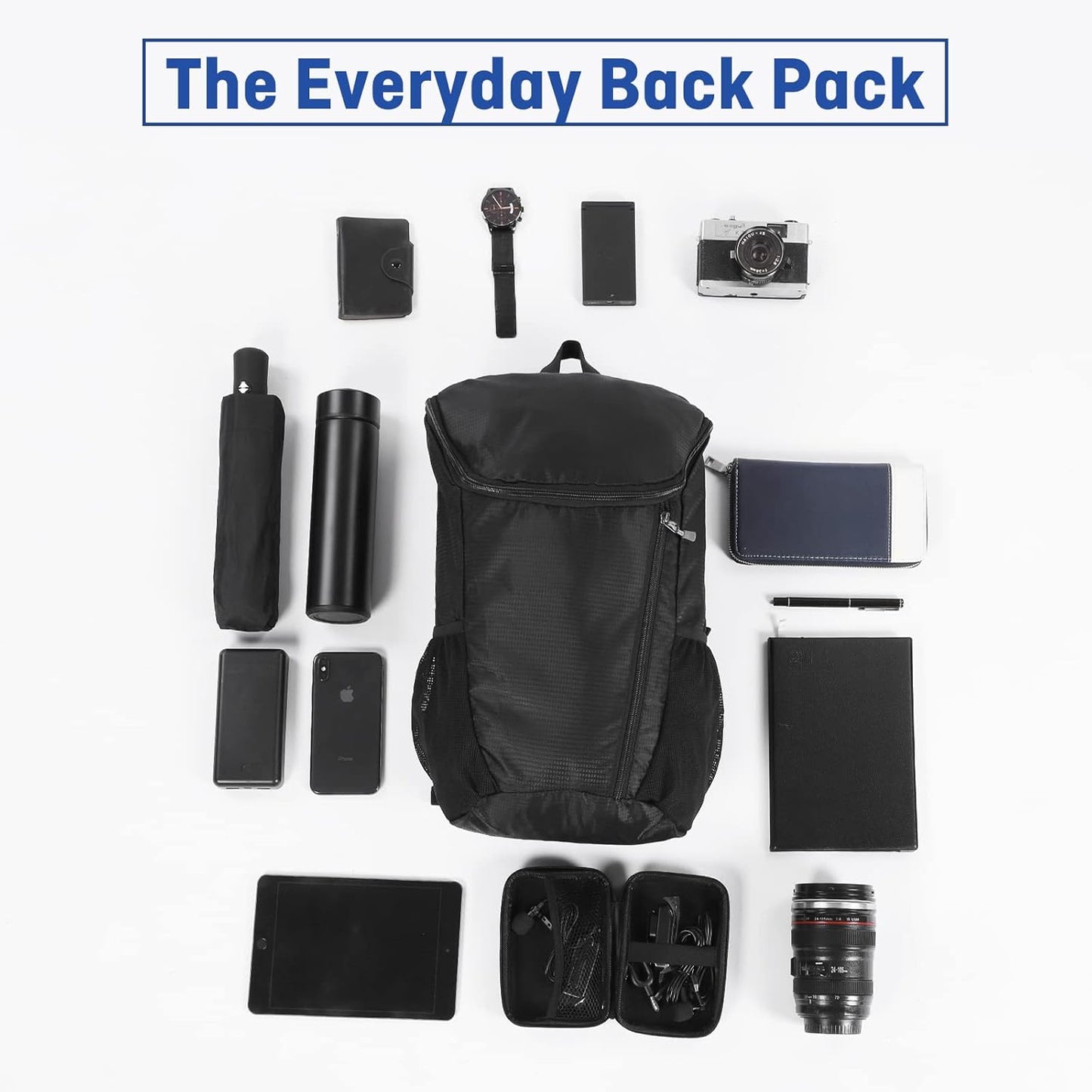 DOVO Hiking Backpack, Waterproof and Wear-resistant Lightweight Backpack Packable,Outdoor Travel Camping Daypack Foldable-PURPLE
