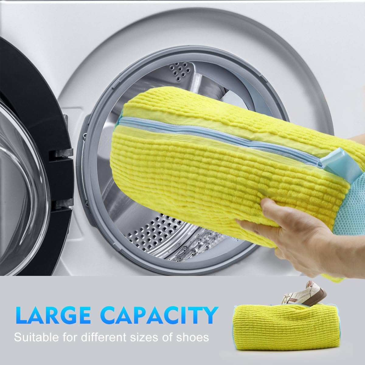Reusable Shoe Washing Bag for Washing Machine - Simulate Hand Wash, Protect Shoes & Fit All