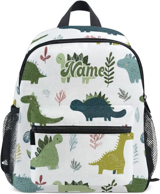 Custom Cute Dinosaurs3 Preschool Backpack for Toddler Boy Girl,Personalized Backpack with Name Text, Customization Kindergarten School Bookbags - M