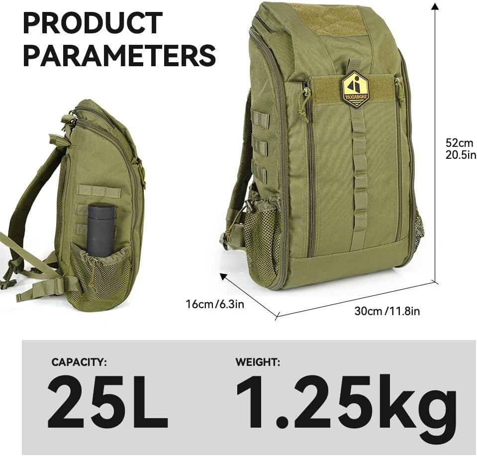 Ultralighe Hiking blackpack with ventilated suspension ergonomic load-reducing pack for trekking&camping durale water-resistant daypack for men&women (green)