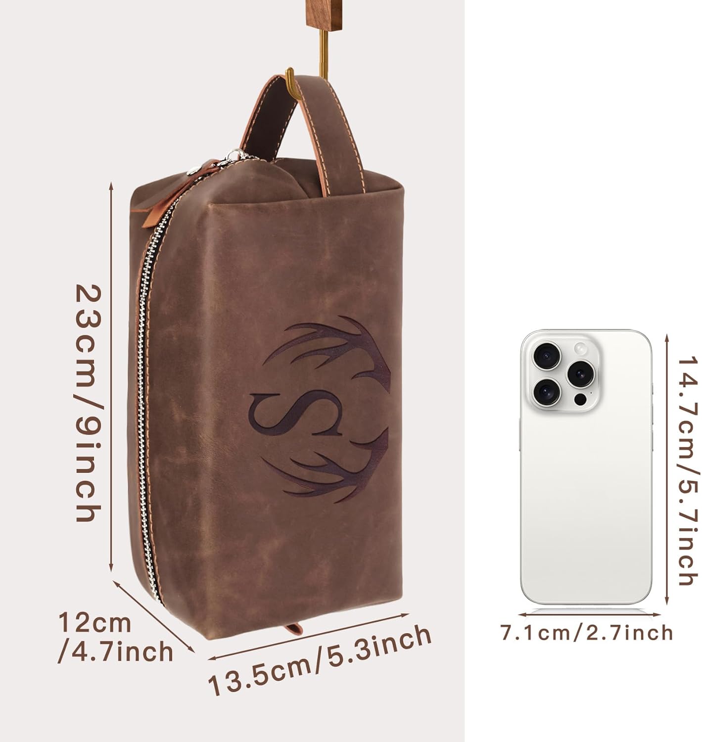 Initial Letter Travel Toiletry Bag 30th 40th 50th 60th 70th 80th Birthday Gifts for Men Him PU