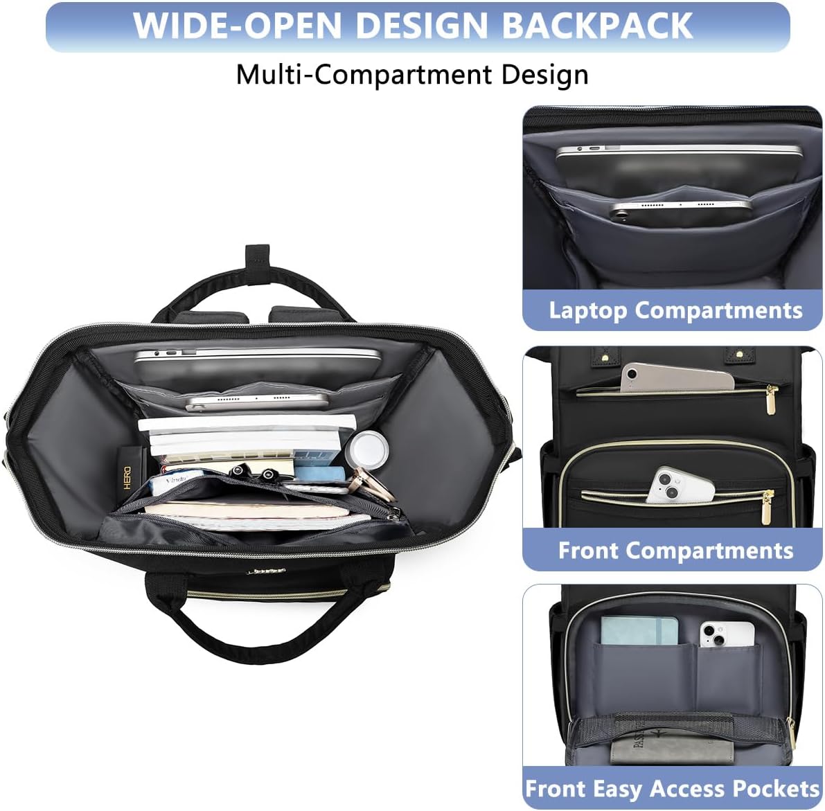 Women Laptop Backpack Work Bag - Fits 15.6 inch with Laptop Compartment Waterproof Professional Fashion Travel Purse for College Nurse Business Computer Backpack