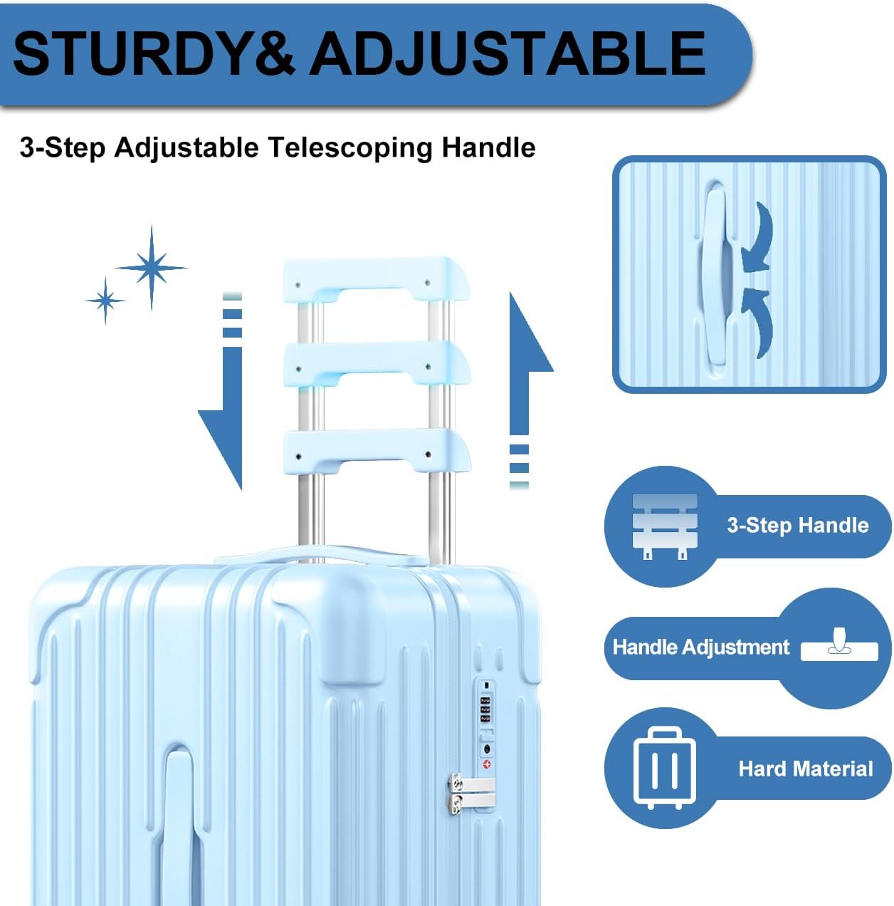Krute Carry on Luggage 20 inch Suitcases with Spinner Wheels PC+ABS Airline Approved Hard Side Luggages with TSA Lock