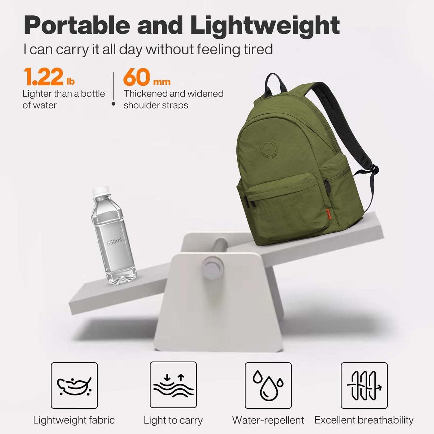 mixi Outdoor Lightweight Backpack Casual Carry On Laptop Backpack Travel Bookbag for Women Men
