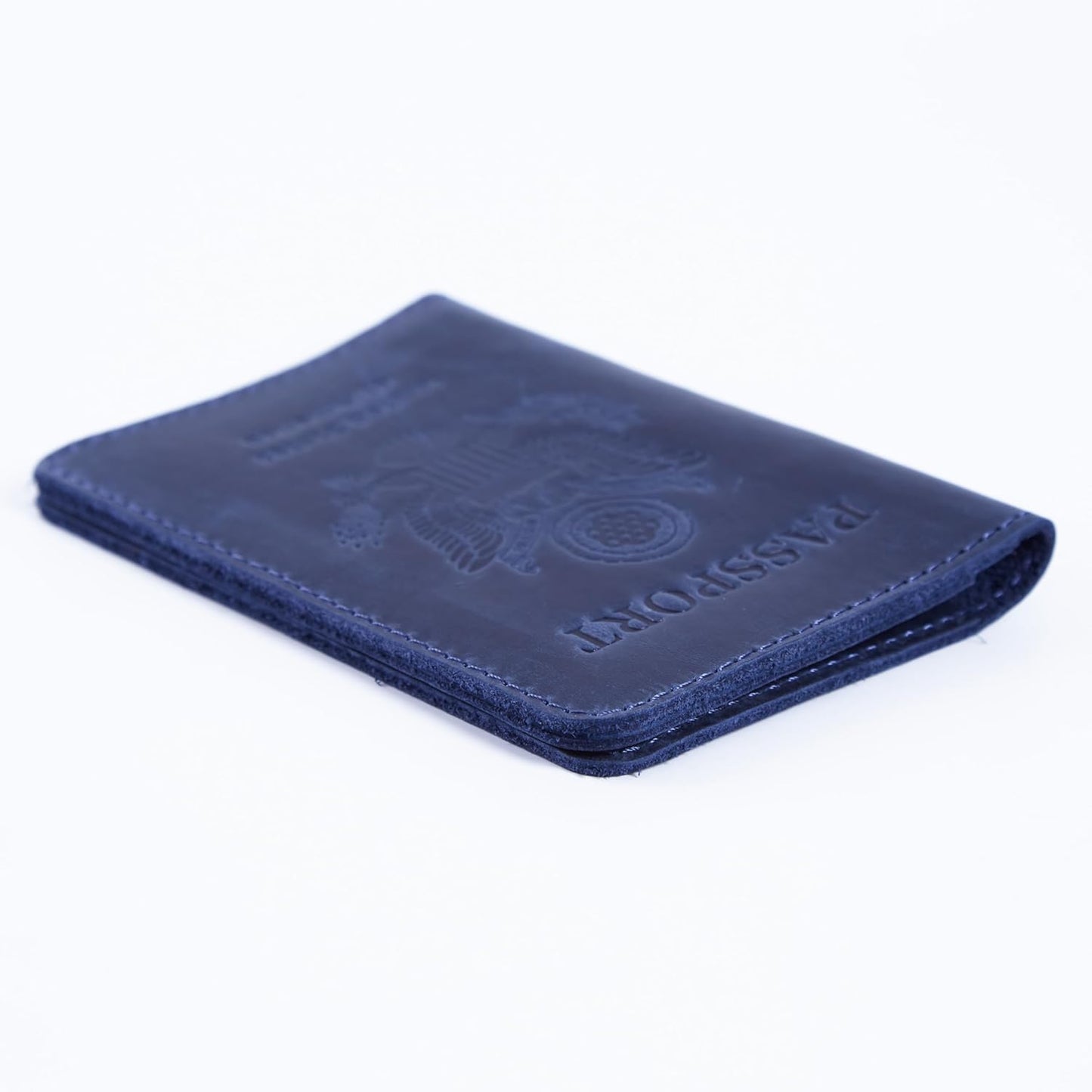 INCARNE US Passport Cover Clear - Travel Passport Wallet - Leather Passport Holder for Men Women Family with Card Slots & Note Compartmen - Sleeve Protector - Genuine Leather - Vintage Blue