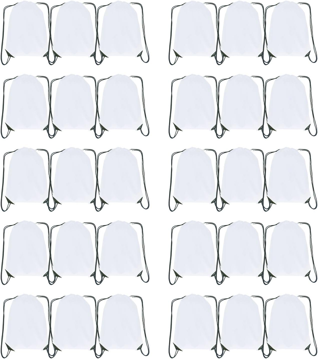 Drawstring Backpack Bulk 30 Packs Draw String Bags for DIY Gym Sports Traveling Trip Pedestrianism Yoga Cinch Bag Sackpack Drawstring (white)