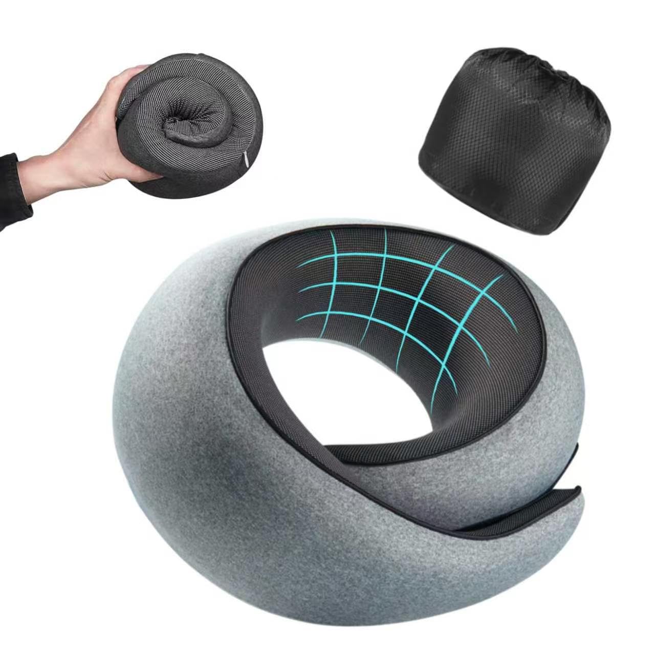 Travel Pillow, Memory Foam Neck Pillow with Ergonomic 360° Support, Travel Neck Pillow for