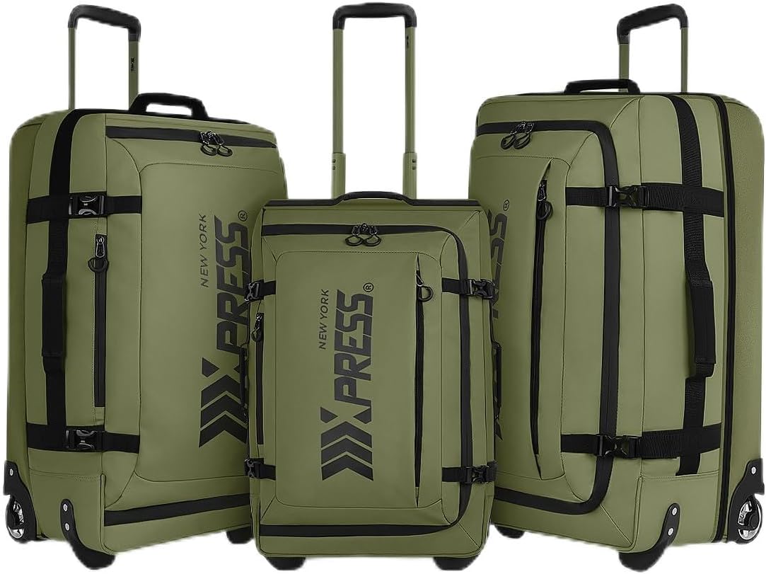 （20''/26''/30''）3-Piece Set,Luggage Sets 3 Piece,Rolling Duffle Bag w/Handle,Carry on Luggage Travel Duffle Bags for Man Women# Olive Green
