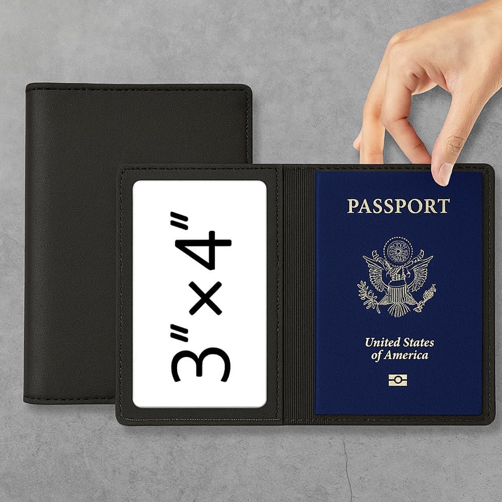 Personalized Passport Holder – Custom Name or Logo, PU Leather Travel Wallet for Men & Women, Fits