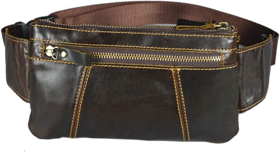 Hebetag Leather Fanny Pack Waist Bag for Men Women Outdoor Travel Hunting Hiking Camping Hip Bum Belt Cell Phone Purse Wallet Pouch