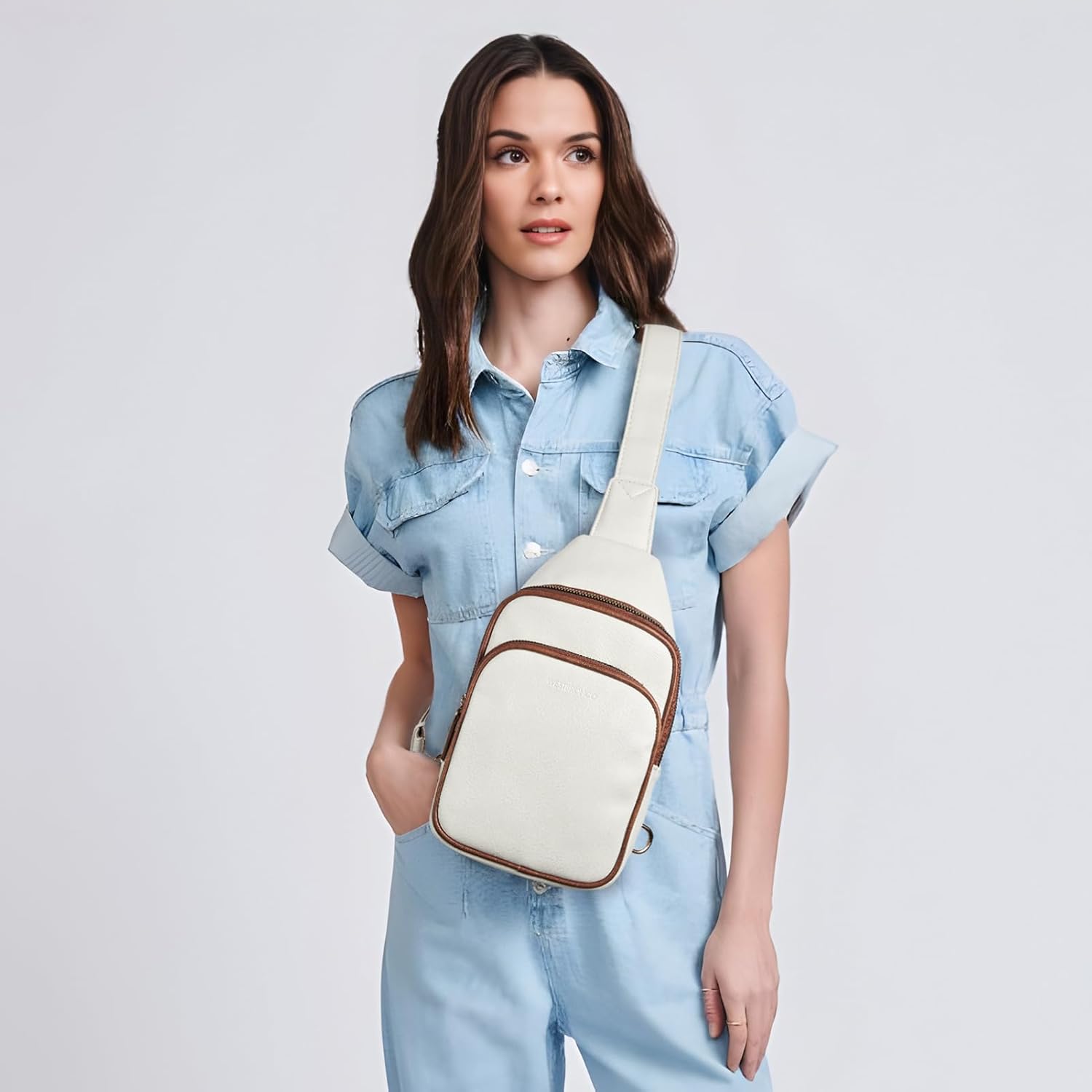 WESTBRONCO Small Sling Bag for Women Nylon Crossbody Sling Backpck Lightweight for Travel Casual