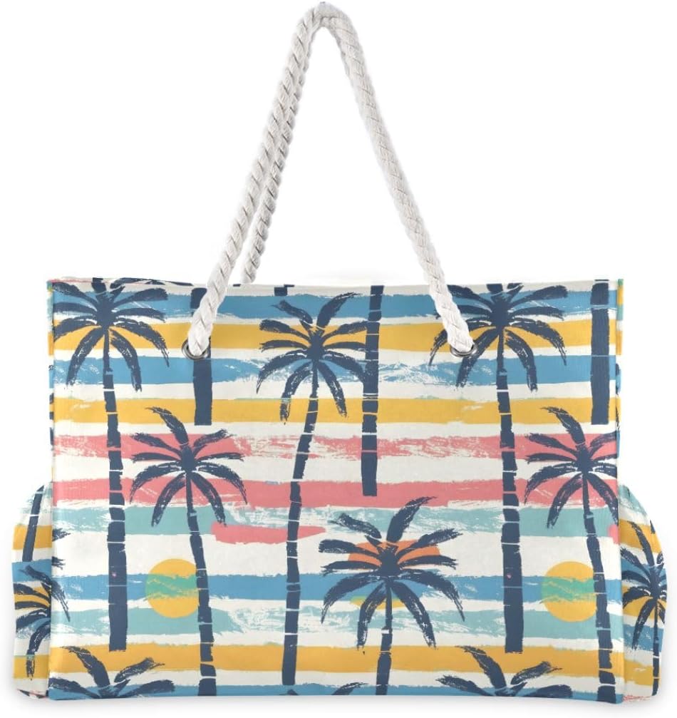 senya Large Beach Bags Totes Swim Canvas Tote Shoulder Bag Water Resistant Bags for Gym Travel Daily